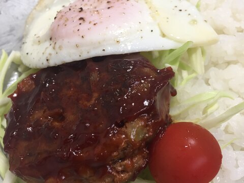 ハンバーグリメイク！ロコモコ丼♡